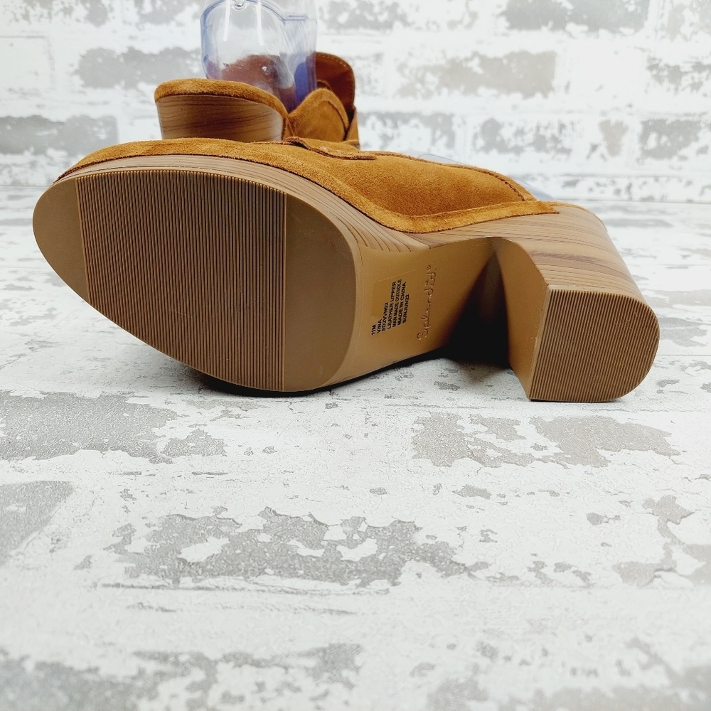 New Spendid Vina Suede Wood Heel Platform Clog E892 - Picture 8 of 14